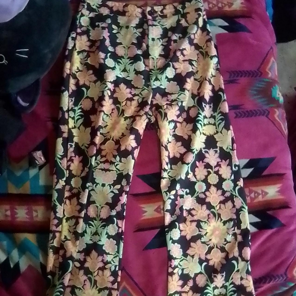 Floral High-Waisted Pants
